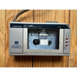 Toshiba KT-R2 Stereo Cassette Recorder Silver Case Metal Tape Playback